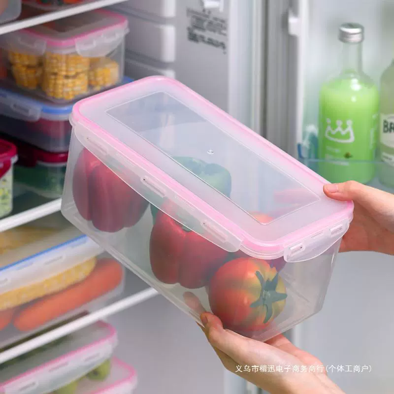 3100ml Пластиковый прямоугольный прозрачный盒 для хранения продуктов, miscellaneous зерно, запечатывающий盒 холодильник морозильник пластиковый盒