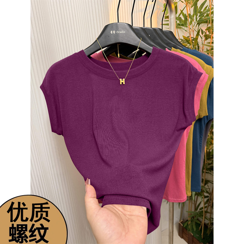 Trendy Short-Sleeve T-Shirt for Women, Spring/Summer Design, Stylish and Fashionable Round Neck Niche Top, Women's Clothing Trendy Short-Sleeve T-Shirt for Women, Spring/Summer Design, Stylish and Fashionable Round Neck Niche Top, Women's Clothing