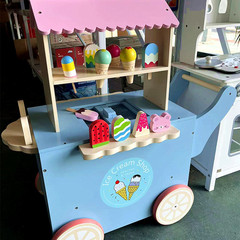 子供用アイスクリーム屋のおもちゃの木のシミュレーションアイスクリームのセットの女の子のおまままごとの赤ちゃんのプレゼント