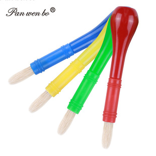 Pan Wenbo cross-border children's art DIY oil brush candy color single round head plastic rod bristle brush