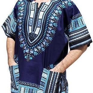 Cross-border Amazon RaanPahMuang New Products Big Dashiki Xiji Clothing Men's Europe, America and Africa Short-sleeved T