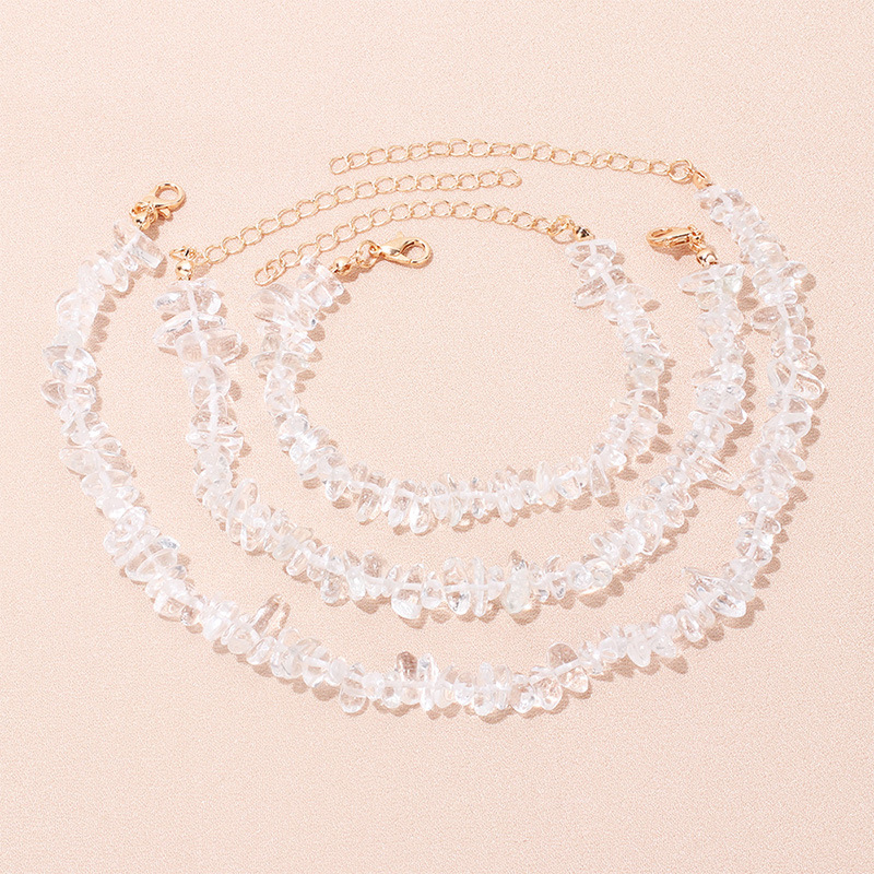 Simple Style Solid Color Natural Stone Bracelets Anklet Necklace