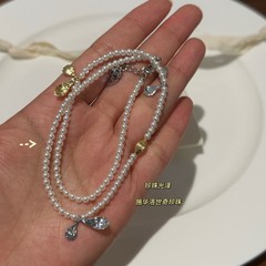 包y知性优雅叶子珍珠项链女  032b002
