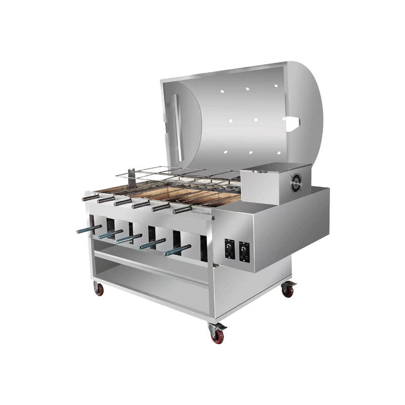 Stainless Steel Charcoal Smokeless Grill for Roasting Whole Sheep, Lamb Legs, Rabbit, Lamb Chops, and Chicken