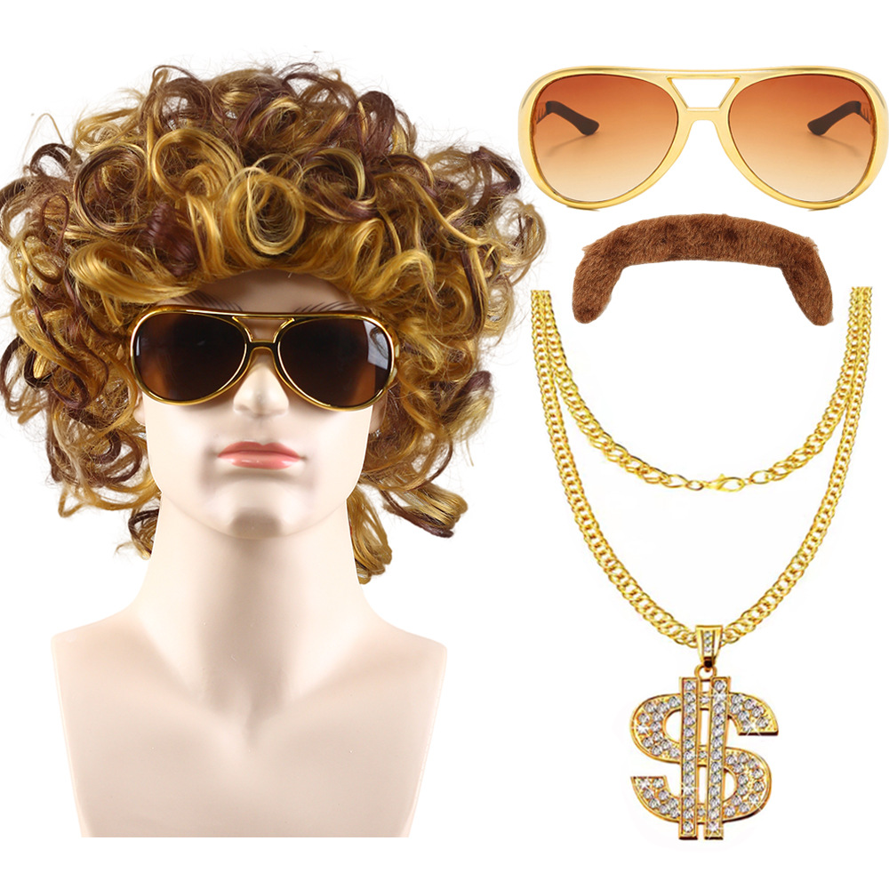 Tuhao Double Color Tea Cat Brown Curved Beard Dollar Necklace