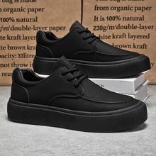 一脚蹬皮鞋男秋季新款2025商务时尚爆款百搭透气休闲防滑休闲鞋