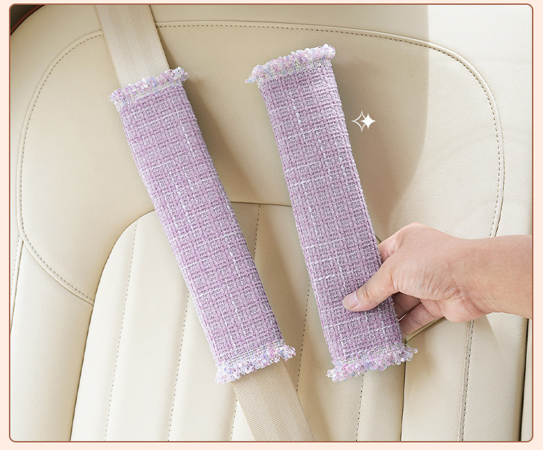 Xiaoxiangfeng Car Seat Belt Shoulder Protector Anti-Stranglehold Car High-End Safety Belt Protective Cover Decorative Girl