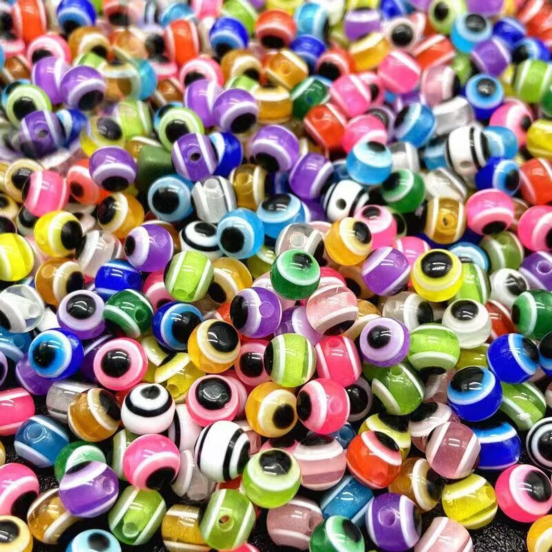 Resin Eye Round Bead Devil's Eye Turkey Blue Eye Stripe Lua Fish Eye Retaining Beads DIY Scattered Beads Resin Eye Round Bead Devil's Eye Turkey Blue Eye Stripe Lua Fish Eye Retaining Beads DIY Scattered Beads