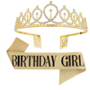 Birthday party onion powder cloth shoulder strap Crown two -piece set BIRTHDAY QUEEN Birthday Queen's shoulder strap etiquette