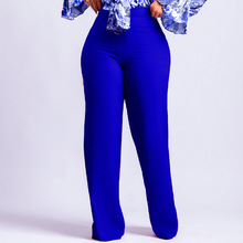 D359欧美女装亚马逊2023新款时尚气质通勒休闲大码阔腿裤非洲长裤