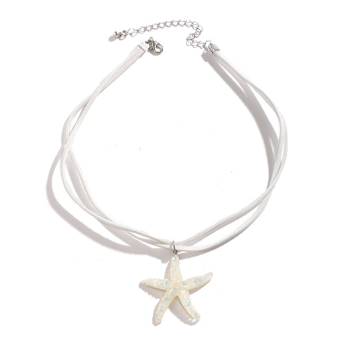 European and American cross-border jewelry, personalized diy starfish tassel necklace, beach mermaid bohemian style new jewelry