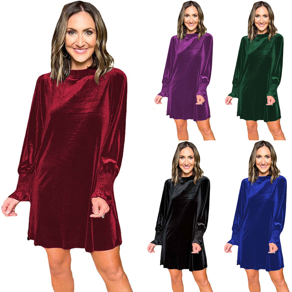 Rochie casual de culoare uni pentru femei_voghion.com