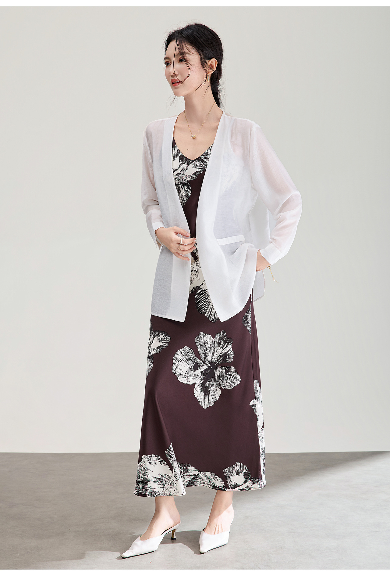 Áo cardigan nữ tay dài chất liệu tencel mát lạnh dáng rộng — màu đen chi tiết 23