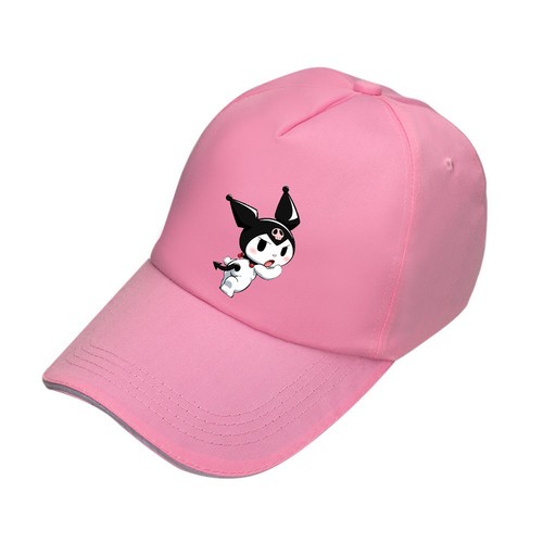 库洛米kuromi帽子鸭舌帽男女日系纯色休闲棒球帽嘻哈印花遮阳帽