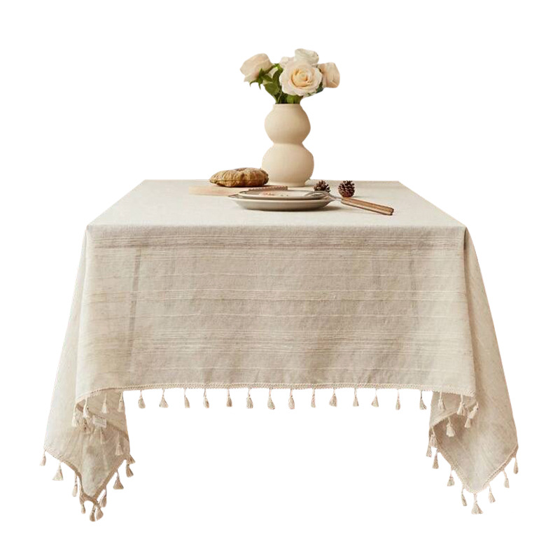 Algodón clásico europeo sensación de tela de mesa de línea de camisa atmósfera sensación de tela de mesa de comedor polvo tela decorativa toallas de mesa de salón