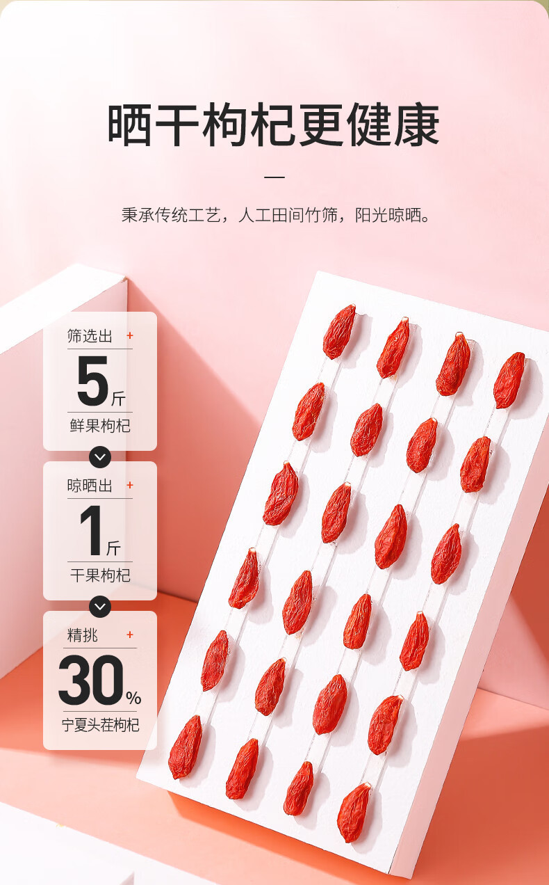 Goji Berries 250g Ningxia Zhongning Premium Grade Gou Qi Zi Dried Red Wolfberry for Tea and Soup details