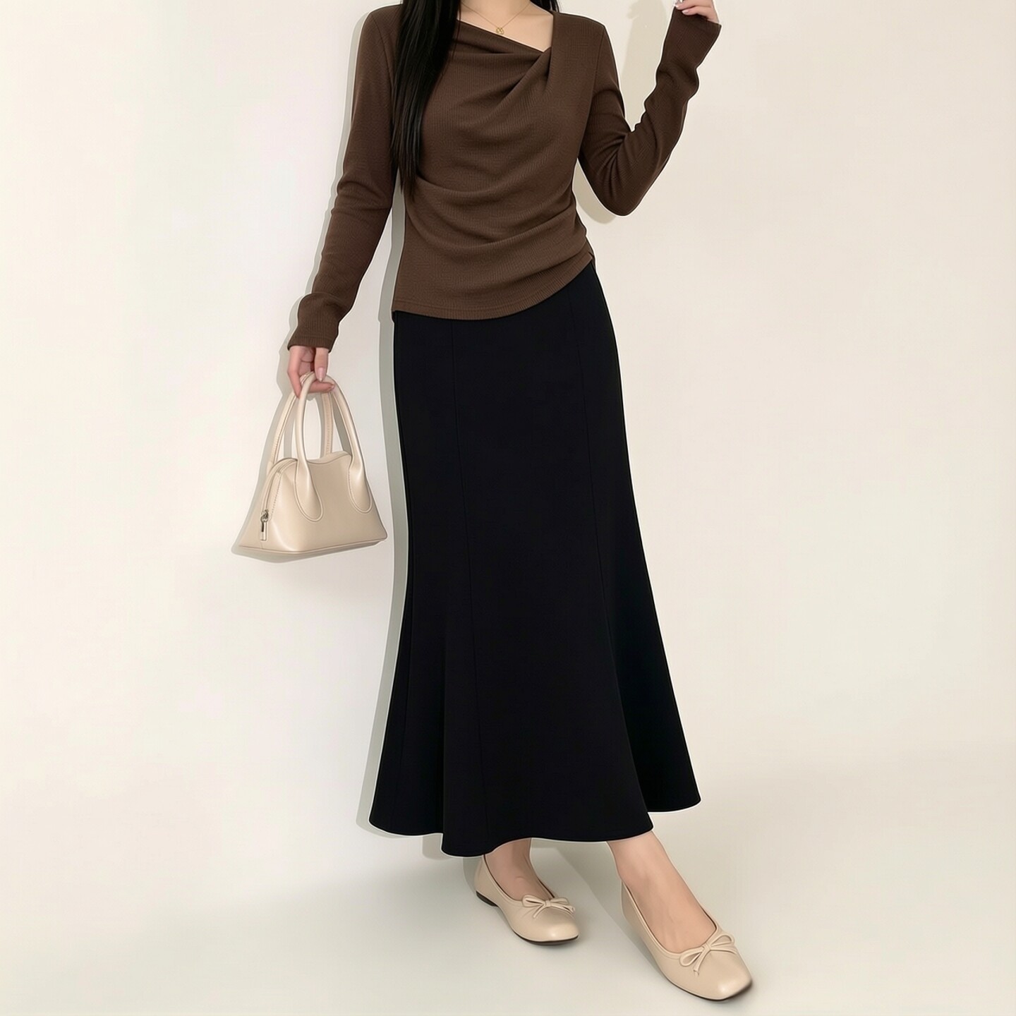 Plus-size women's autumn new collection: super popular fishtail skirt, elastic high-waisted, incredibly slimming, with a flowing and elegant drape. Style 3768