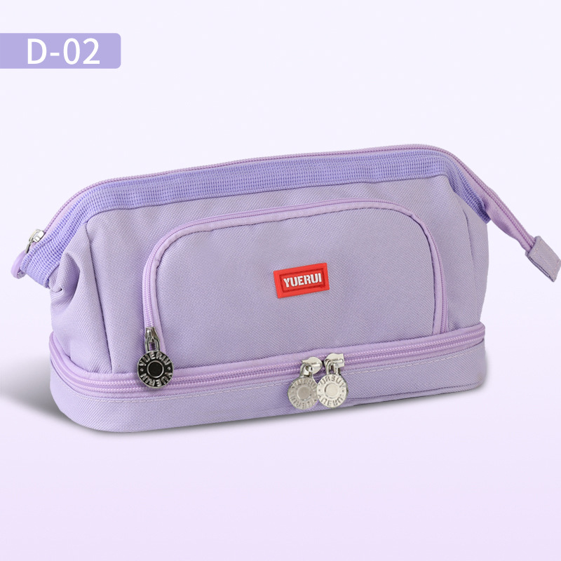 Estuche para lápices de lona multicapa de gran capacidad en forma de barco, caja de papelería portátil multifuncional, estuche para lápices de almacenamiento simple para estudiantes, versión coreana