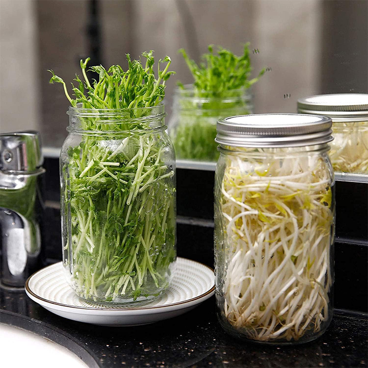 Glass food jar Large capacity 1000ml Mason jar with filter