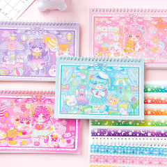 寄語 萌比思語離型紙本 雙面diy膠帶貼紙手帳收納線圈圖鑑本 4款