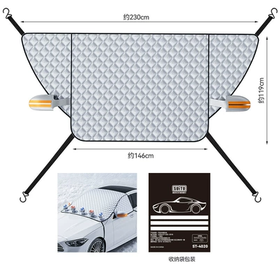 Car snow shield: antifreeze half cover car jacket - three-windows-5-magnets-4-hooks-large-size-146120