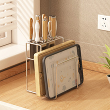304不锈钢刀架置物架厨房菜台面刀筷砧板收纳架刀具厨房收纳