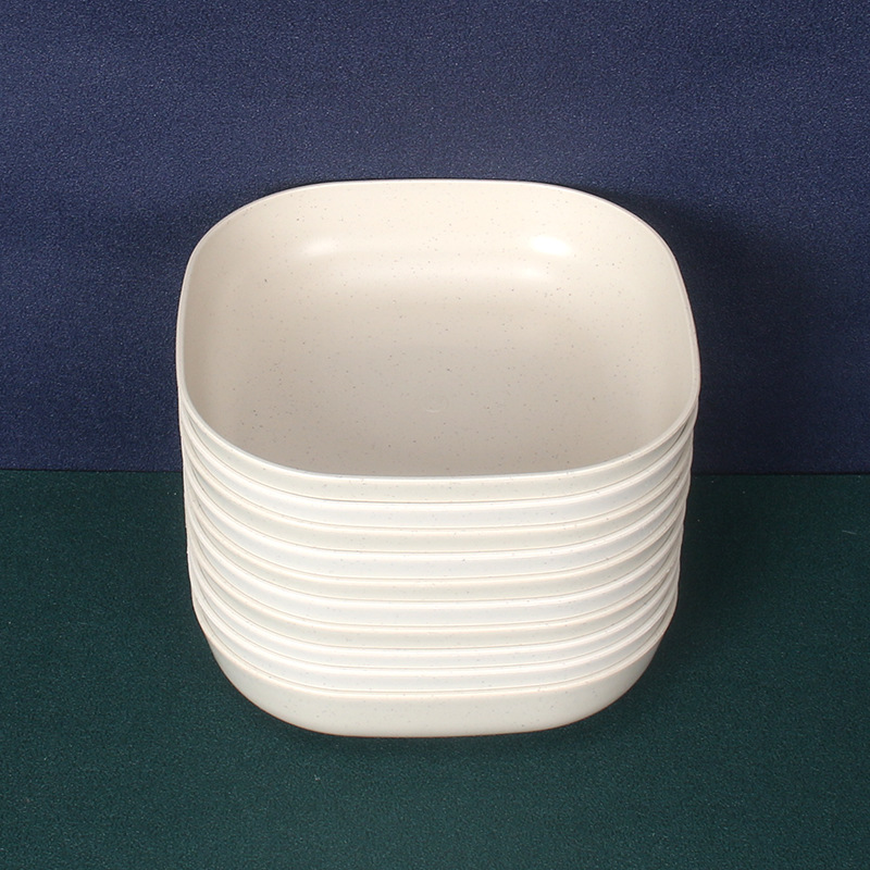 Plato Cuadrado Hondo para Huesos de 15 cm Set de 10 de Paja de Trigo y PP, Apto para Microondas, para Restaurante image 12