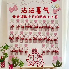 結婚披露宴の迎賓ブランドのキーホルダーアクリル愛フックシーンの配置装飾に喜びのkt板がついている