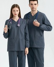 工厂批发V领大口袋医生护士医院清洁洗手衣分体套装多颜色可定