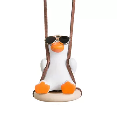 Car hanging: Hanging Ornaments Swing Duck Car - tire-sunglasses-duck