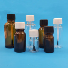 5ml10ml15ml20ml30ml塑料毛刷瓶 玻璃带刷小样瓶克疣液精华分装瓶