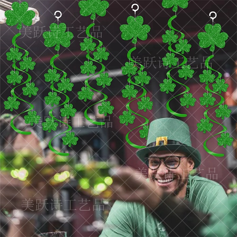 Amazon Día de San Patricio carillones de viento espiral colgante ornamento