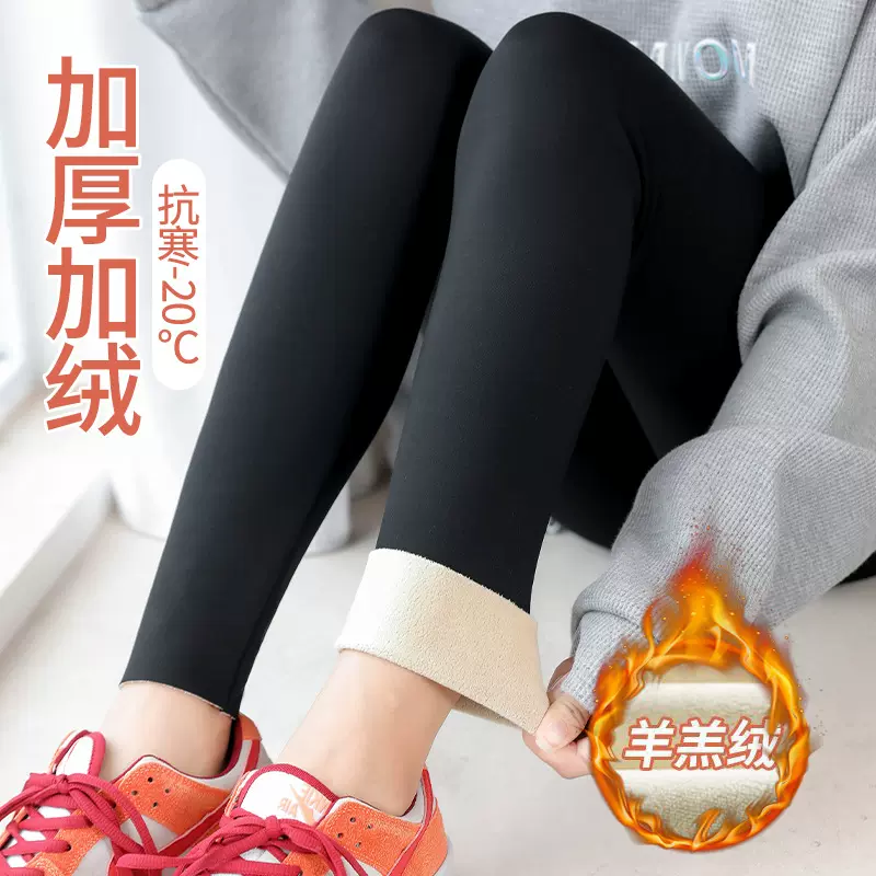加绒加厚鲨鱼裤女外穿秋冬新款哑光无痕瑜伽春秋羊羔绒打底芭比裤