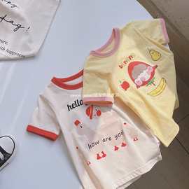 夏装宝宝T恤2024新款洋气童装女童短袖上衣儿童半袖婴儿小衫