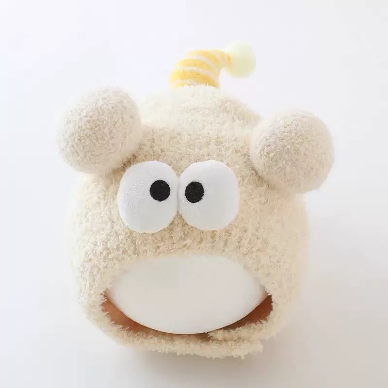 婴儿帽子秋冬款超萌搞怪婴幼儿毛线护耳帽冬天男女宝宝保暖毛绒帽