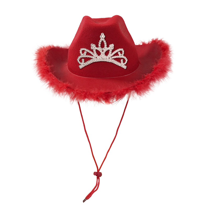 Sombreros de corona de lana sólida, nuevos sombreros de vaqueros industria pesada occidentales, sombreros de Halloween, sombreros de fiesta, sombreros de fiesta