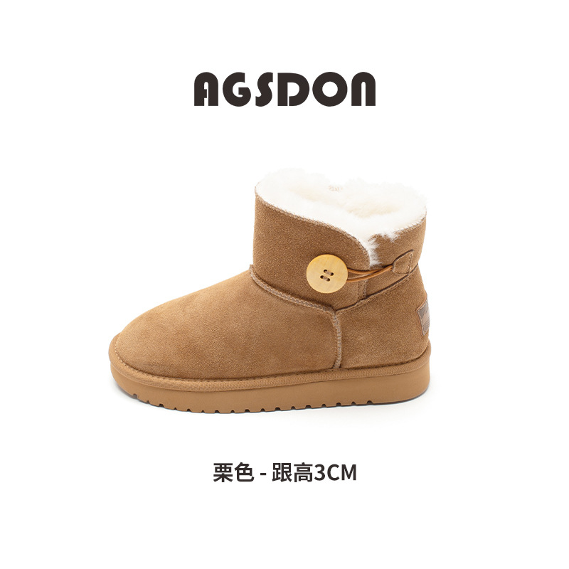Botas de nieve Augusden de suela gruesa para mujer, novedad de invierno 2025, zapatos de algodón de felpa ultragruesos de caña corta, mocasines de plataforma.