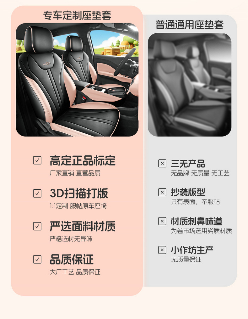 Directly from the manufacturer: BYD Seagull all-season perforated wear-resistant car seat cushion, full-coverage specialized seat cover