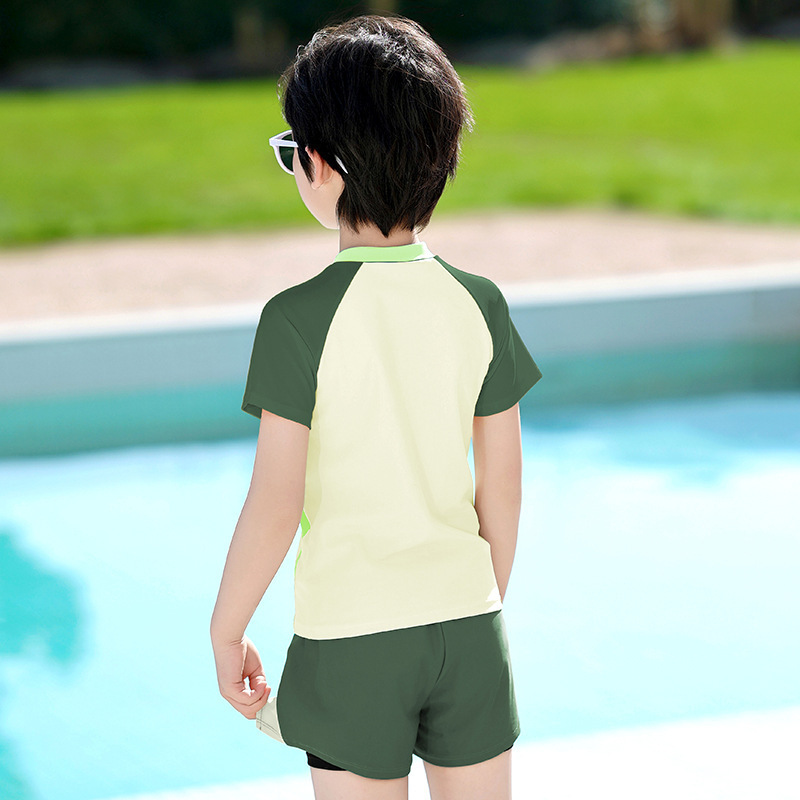 Children's Split Swimsuit Boys 2025 New Swimming Teenagers Middle and Big Children Swimming Trunks Boys Swimming Equipment Wholesale