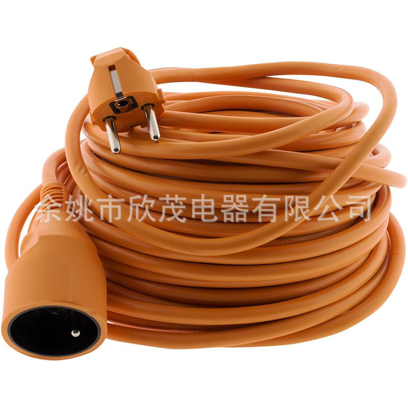 欧标IP20防水插头延长线 欧洲H05RN-F橡胶电源线 欧规1.5平方电线