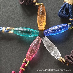 ガラス工芸品 Dzi ペンダント男性と女性のペンダントセーターチェーン工場卸売クリスタル
