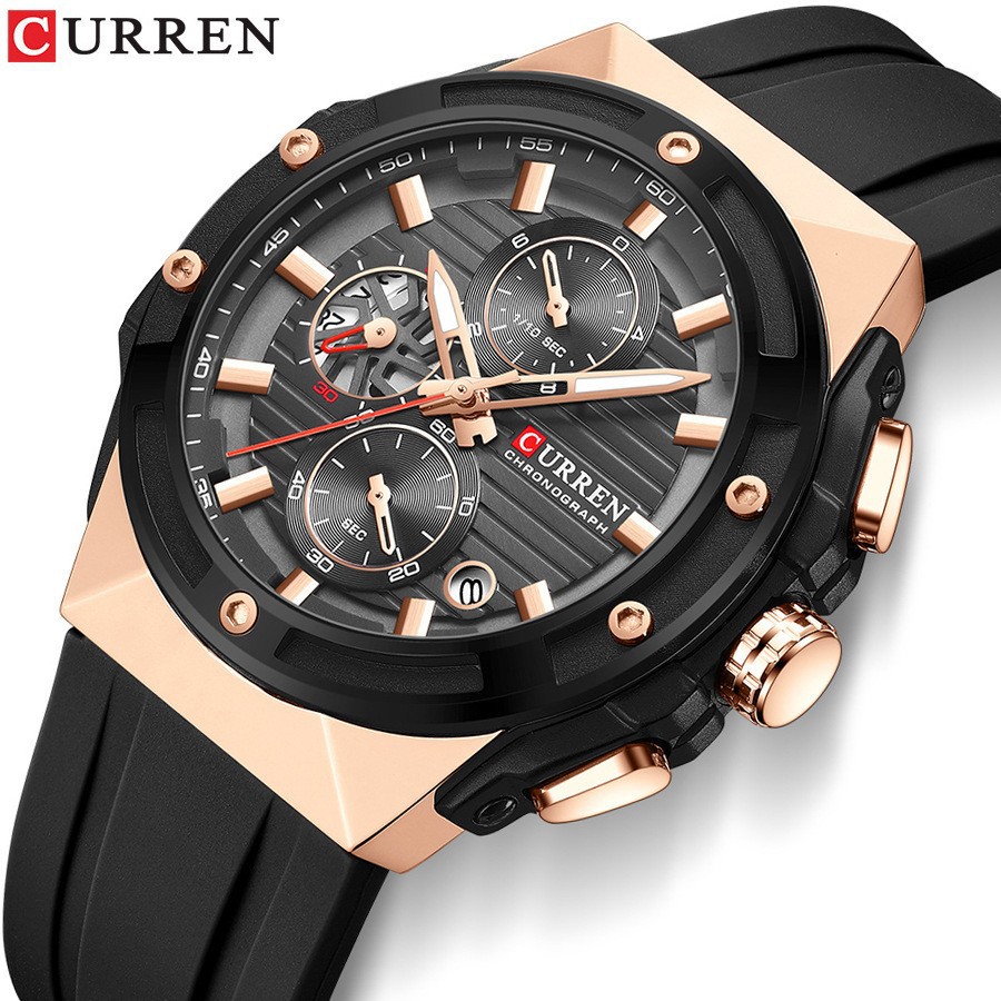 Curren 8462 Men's Watch Calendar Men's Watch Six-Pin Tape Quartz Watch Student Sports Watch