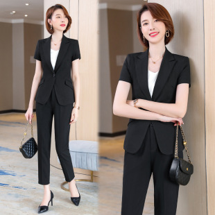 High-End Summer Suit Women's Thin Summer Professional Large Size Short-Sleeved Workwear Manager Small Suit Work Clothes Summer
