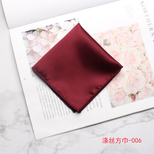 Men's suit solid color British style pocket square, banquet wedding photography shooting formal dress chest square