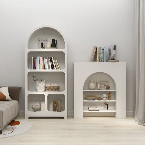 French ins cream style living room decoration cabinet fireplace white display entrance cabinet cave internet celebrity shelf simple