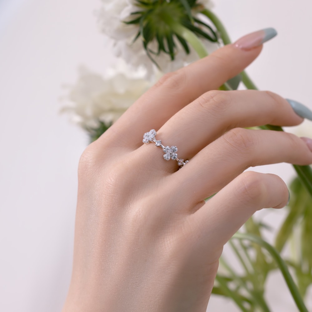 1 Piece Quantity 925 Sterling Silver Heart Shape Flower Butterfly Open Rings