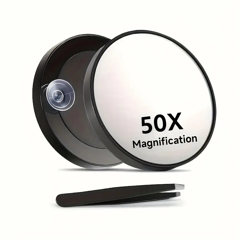 Manufacturer 40/50X Small Round Mirror Suction Cup Handheld Magnifying Makeup Mirror Portable High-Definition Beauty Auxiliary Portable Beauty