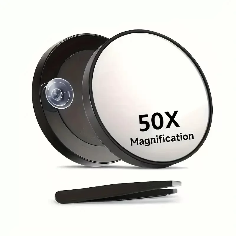Производитель маленького круглого зеркала 40/50x с присоской, портативное увеличенное зеркало для макияжа высокого разрешения