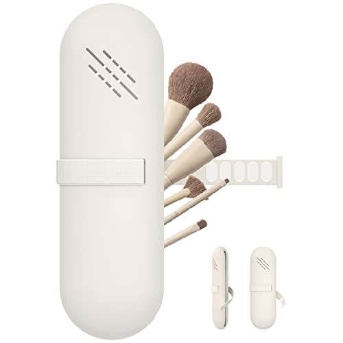 Amazon Venta caliente bolsa de almacenamiento de cepillo de maquillaje bolsa de cosméticos de silicona bolsa de viaje bolsa de cepillo de maquillaje a prueba de polvo caja de almacenamiento multifuncional