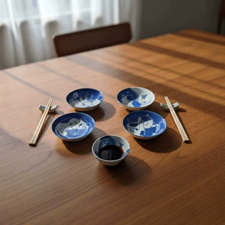 跨境卡通可爱萌趣猫陶瓷小吃碟家用高颜值蘸料碟醋碟味碟FCM资质